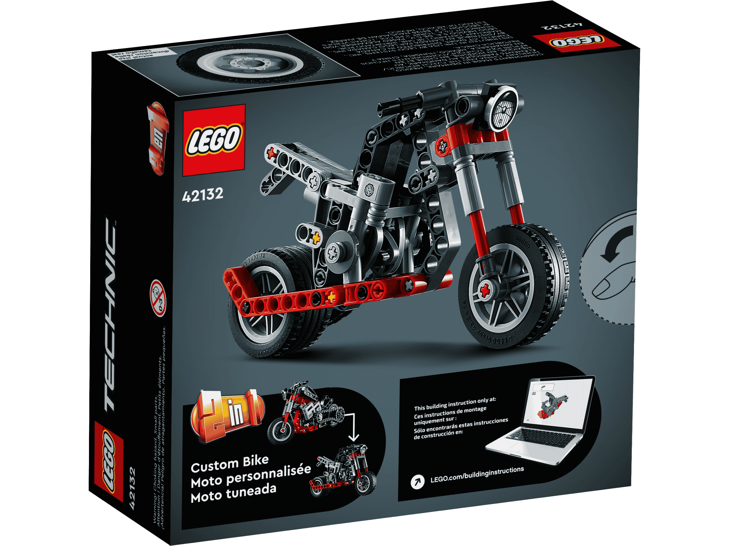 LEGO® 42132 La Moto, Maquette à Construire 2 en 1, Jouet de