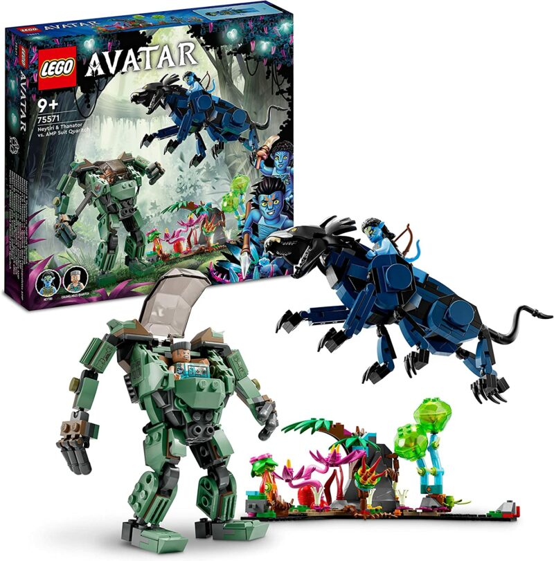 Neytiri et le Thanator vs. Quaritch dans l’exosquelette AMP (75571) Toys Puissance 3