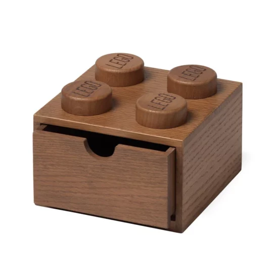Brique de rangement en bois 4 tenons – chêne foncé (5007115) Toys Puissance 3